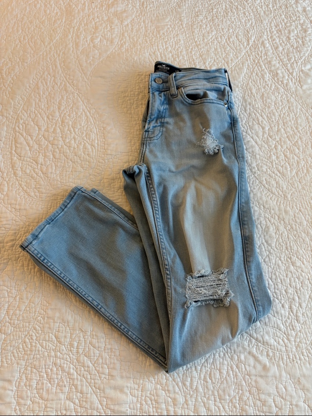 Hollister Light Blue Skinny Distressed Jeans